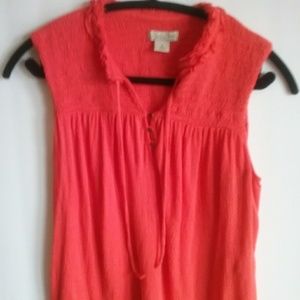 Lucky Brand Women's Smocked Sleeveless Top